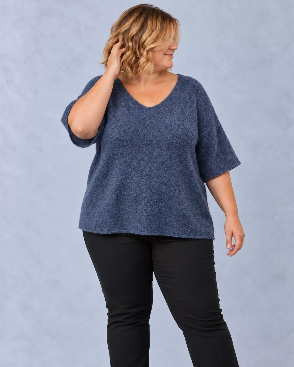 PULL MANCHES COURTES MIKA - GRANDE TAILLE 50-52
