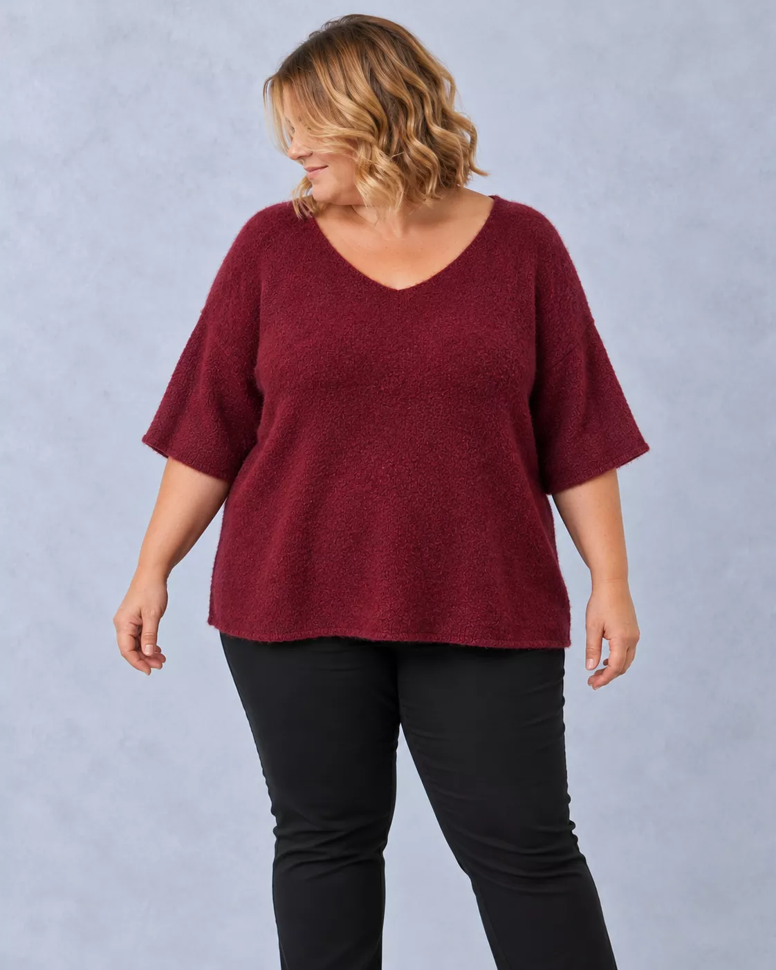PULL MANCHES COURTES MIKA - GRANDE TAILLE 50-52