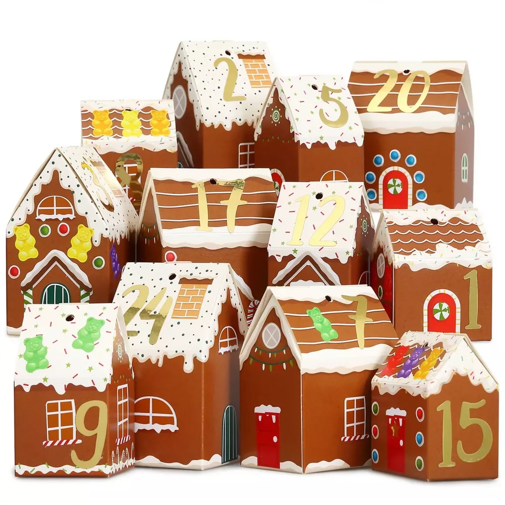 CALENDRIER DE L’AVENT À REMPLIR – MAISONS EN PAIN D’ÉPICES – PAPIERDRACHEN