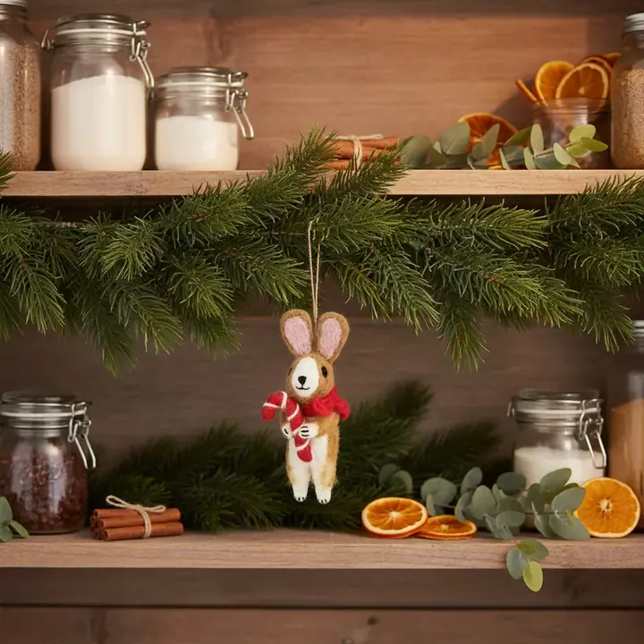 DÉCORATION À SUSPENDRE EN FEUTRE – CANNELLE LE LAPIN – FELT SO GOOD