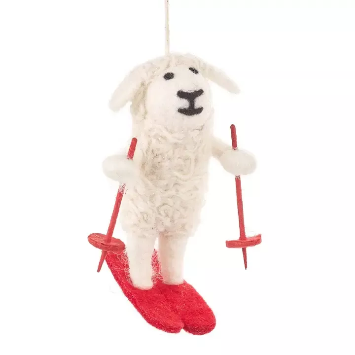 FILZANHÄNGER – SKIFAHRENDES SCHAF – FELT SO GOOD