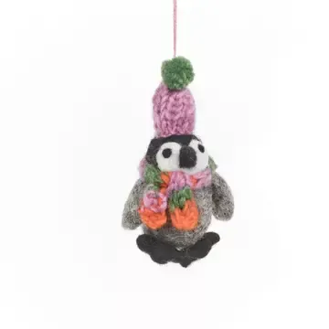 DÉCORATION À SUSPENDRE EN FEUTRE – MANCHOT FROSTY – FELT SO GOOD