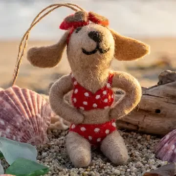 FILZANHÄNGER – HOT DOG IM BIKINI – FELT SO GOOD