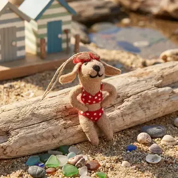 FILZANHÄNGER – HOT DOG IM BIKINI – FELT SO GOOD
